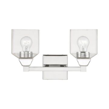Aragon 2-Light Bathroom Vanity Sconce in Polished Chrome