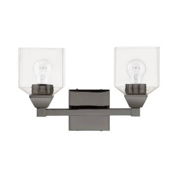 Aragon 2-Light Bathroom Vanity Sconce in Black Chrome