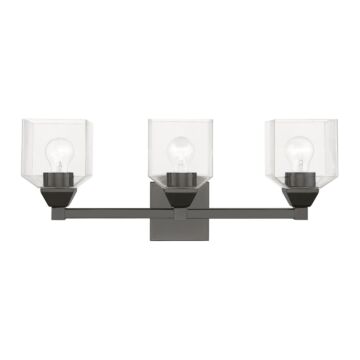 Aragon 3-Light Bathroom Vanity Sconce in Black Chrome