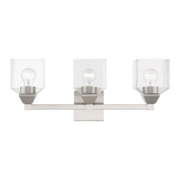 Aragon 3-Light Bathroom Vanity Sconce in Brushed Nickel