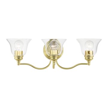 Moreland 3-Light Bathroom Vanity Sconce in Polished Brass