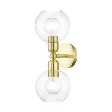 Downtown 2-Light Bathroom Vanity Sconce in Satin Brass