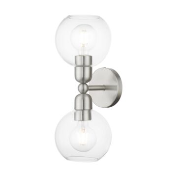 Downtown 2-Light Bathroom Vanity Sconce in Brushed Nickel
