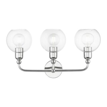 Downtown 3-Light Bathroom Vanity Sconce in Polished Chrome
