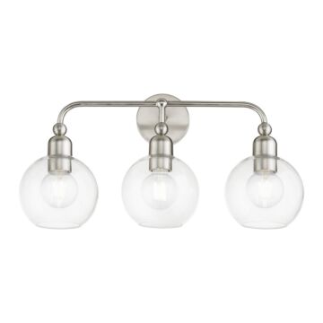 Downtown 3-Light Bathroom Vanity Sconce in Brushed Nickel