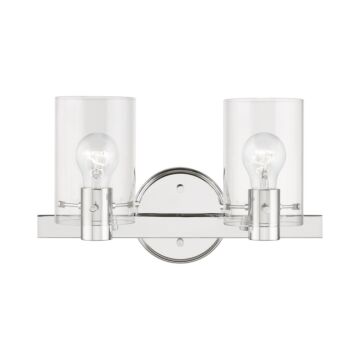 Munich 2-Light Bathroom Vanity Sconce in Polished Chrome