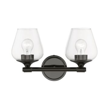 Willow 2-Light Bathroom Vanity Sconce in Black Chrome