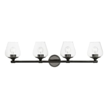 Willow 4-Light Bathroom Vanity Sconce in Black Chrome