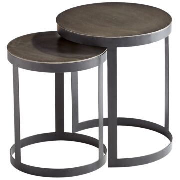  Side Table in Silver And Black by Cyan