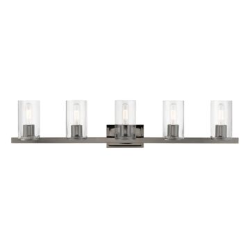 Clarion 5-Light Bathroom Vanity Sconce in Black Chrome