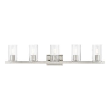 Clarion 5-Light Bathroom Vanity Sconce in Brushed Nickel