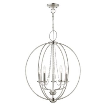 Arabella 5-Light Chandelier in Brushed Nickel