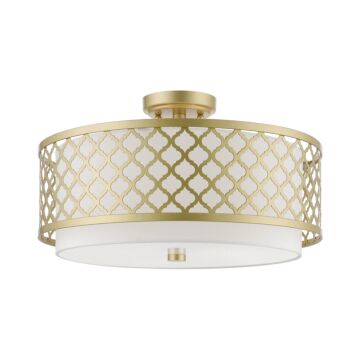 Arabesque 3-Light Semi-Flush Mount in Soft Gold
