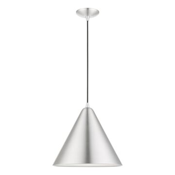 Dulce 1-Light Pendant in Brushed Aluminum w with Polished Chrome