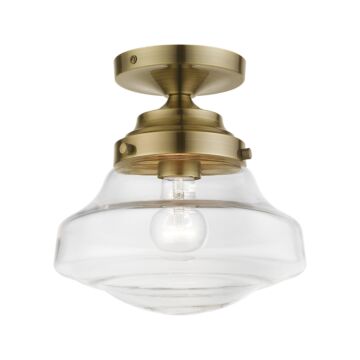 Avondale 1-Light Semi-Flush Mount in Antique Brass