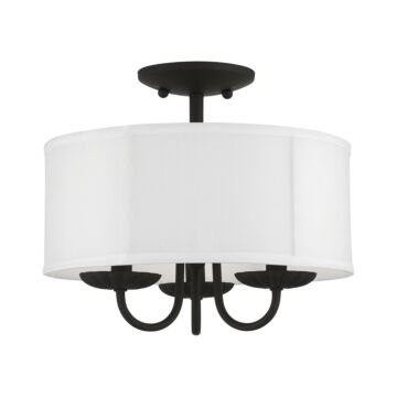 Brookdale 3-Light Semi-Flush Mount in Black