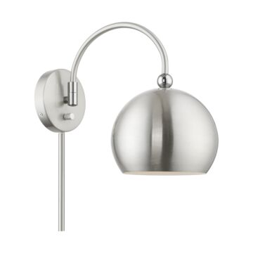 Stockton  Swing Arm Wall Lamp in Brushed Nickel Polished Chrome by Livex Lighting