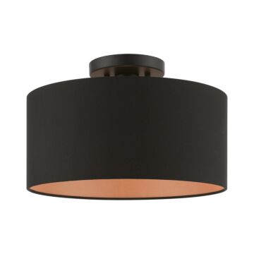 Sentosa 1-Light Semi-Flush Mount in Black
