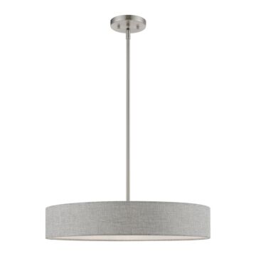Elmhurst 4-Light Pendant in Brushed Nickel w with Shiny White