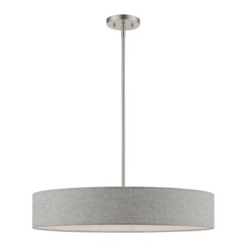 Elmhurst 5-Light Pendant in Brushed Nickel w with Shiny White