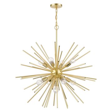 Tribeca 9-Light Foyer Chandelier in Soft Gold w with Polished Brass