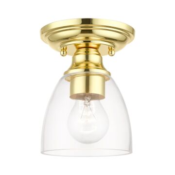 Montgomery 1-Light Semi-Flush Mount in Polished Brass