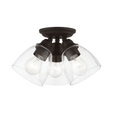 Montgomery 3-Light Semi-Flush Mount in Bronze