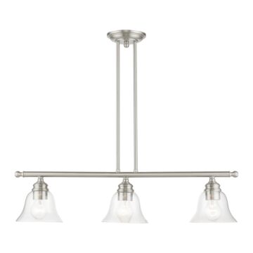 Moreland 3-Light Linear Chandelier in Brushed Nickel