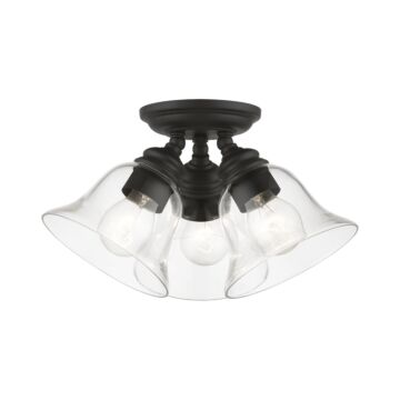 Moreland 3-Light Semi-Flush Mount in Black