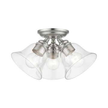 Moreland 3-Light Semi-Flush Mount in Brushed Nickel