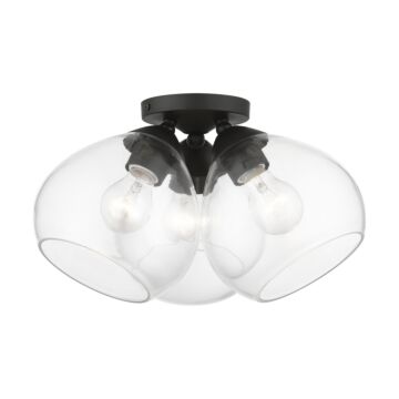 Catania 3-Light Semi-Flush Mount in Black