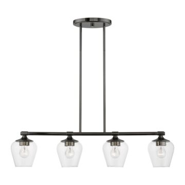 Willow 4-Light Linear Chandelier in Black Chrome