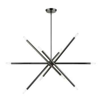 Soho 10-Light Linear Chandelier in Black Chrome