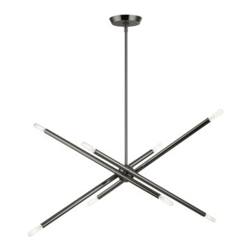 Soho 8-Light Linear Chandelier in Black Chrome