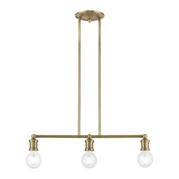 Lansdale 3-Light Linear Chandelier in Antique Brass