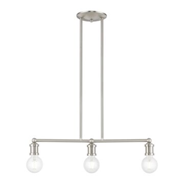 Lansdale 3-Light Linear Chandelier in Brushed Nickel
