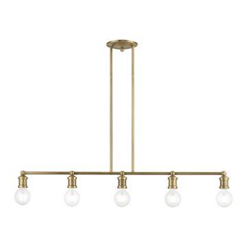 Lansdale 5-Light Linear Chandelier in Antique Brass