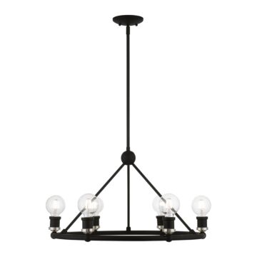 Lansdale 6-Light Chandelier in Black w with Brushed Nickel