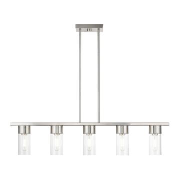 Carson 5-Light Linear Chandelier in Brushed Nickel