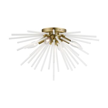 Uptown 4-Light Flush Mount in Antique Brass