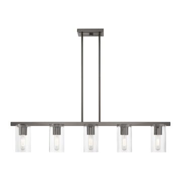 Clarion 5-Light Linear Chandelier in Black Chrome