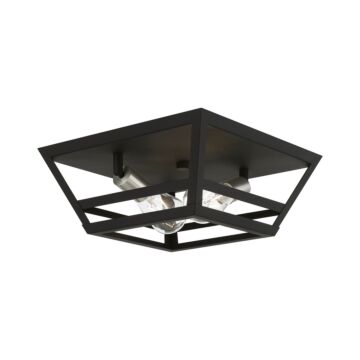 Schofield 2-Light Flush Mount in Black w with Brushed Nickel