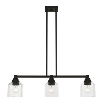 Aragon 3-Light Linear Chandelier in Black