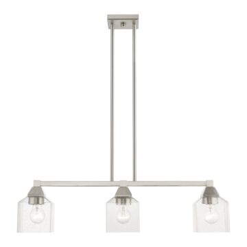 Aragon 3-Light Linear Chandelier in Brushed Nickel