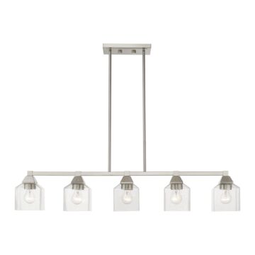 Aragon 5-Light Linear Chandelier in Brushed Nickel