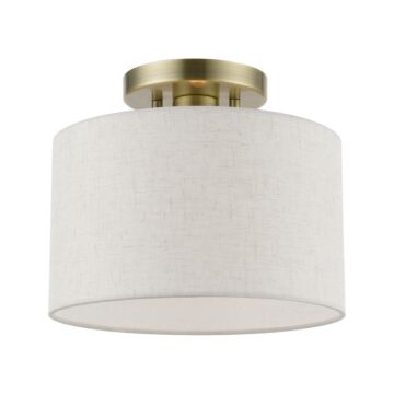 Blossom 1-Light Semi-Flush Mount in Antique Brass
