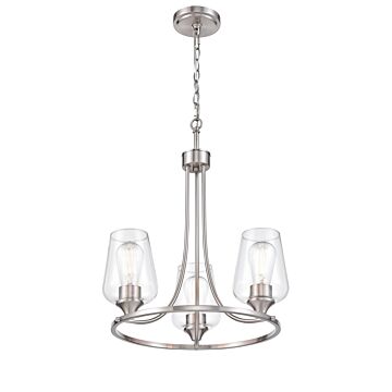 Ashford Three Light Chandelier in Brushed Nickel by Millennium