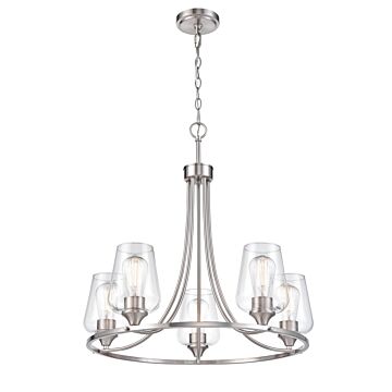 Ashford Five Light Chandelier in Brushed Nickel by Millennium