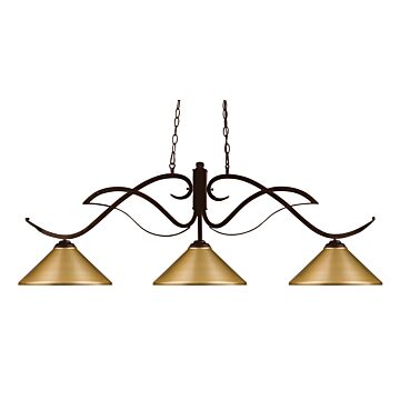 Z-Lite Phoenix 3-Light Linear Pendant Light In Bronze