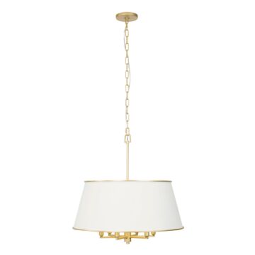 Coco Six Light Pendant in Matte WhiteFrench Gold by Varaluz